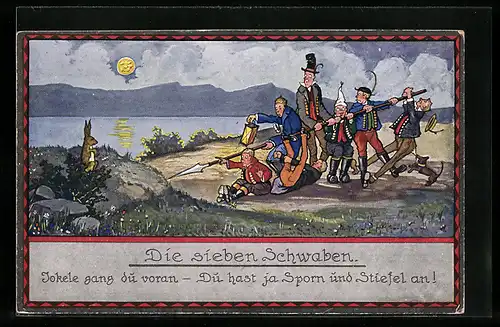 Künstler-AK Hans Boettcher: Die sieben Schwaben, Jokele gang du voran..., Märchen