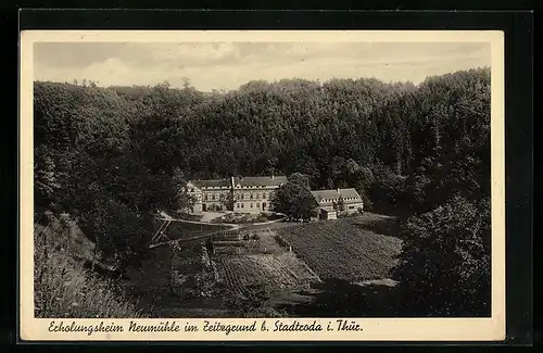 AK Stadtroda /Th., Erholungsheim Neumühle im Zeitzgrund aus der Vogelschau