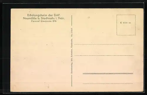 AK Stadtroda /Th., Erholungsheim Neumühle im Zeitzgrund aus der Vogelschau