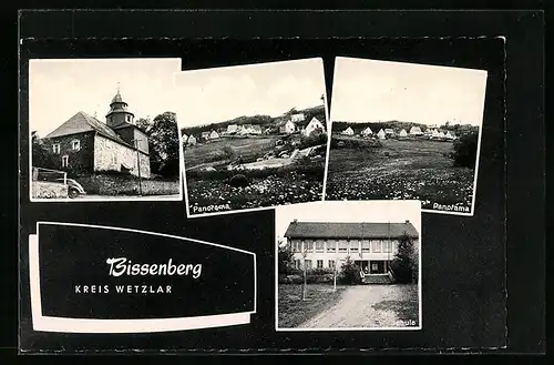 AK Bissenberg /K. Wetzlar, Panorama, Schule, Kirche