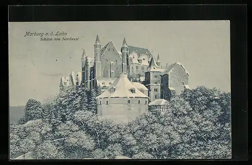 AK Marburg, Schloss von Nordwesten