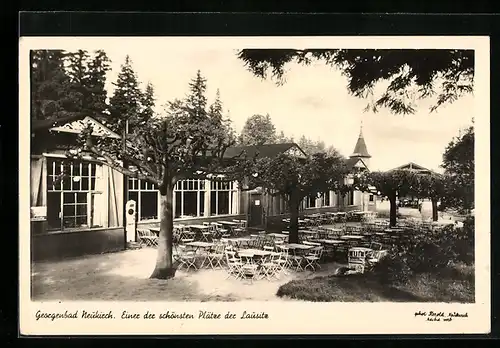 AK Neukirch /Lausitz, Gasthaus Georgenbad mit Garten