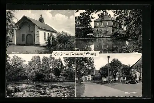 AK Deensen, Kapelle, Hauptstrasse, Gutshaus