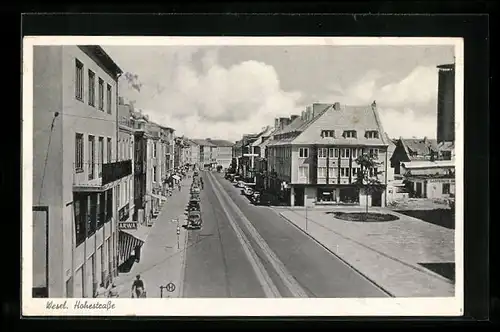 AK Wesel, Hohestrasse mit Geschäften