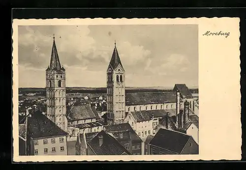 AK Moosburg, Ortspartie mit Kirche