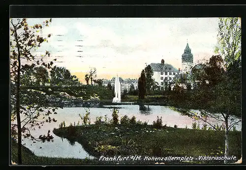 AK Frankfurt-Westend, Hohenzollernplatz, Viktoriaschule