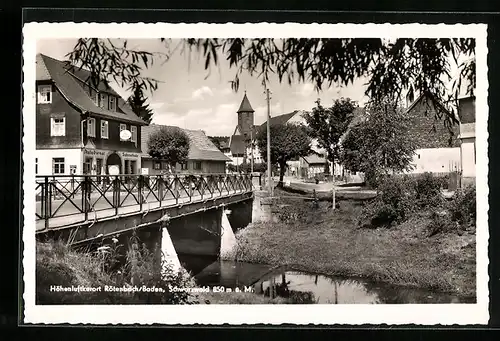 AK Rötenbach i. Baden /Schwarzwald, Strassenpartie mit Fahrschule