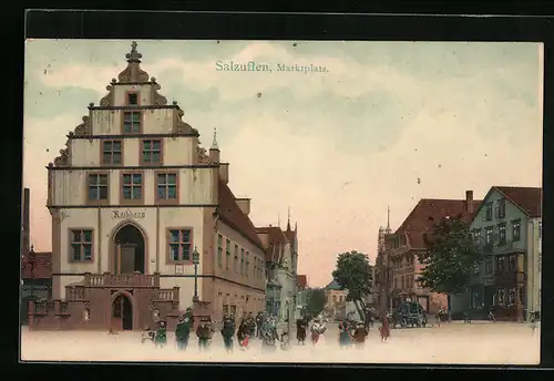 AK Salzuflen, Marktplatz mit Rathaus