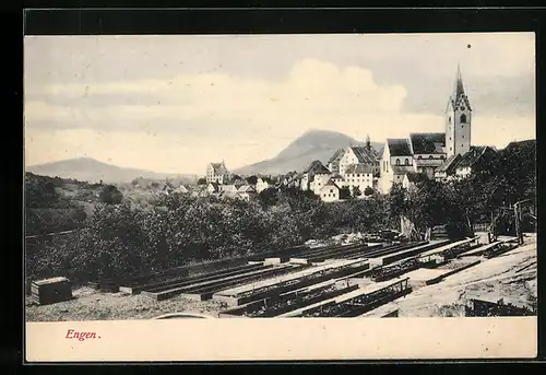 AK Engen, Teilansicht mit Kirche