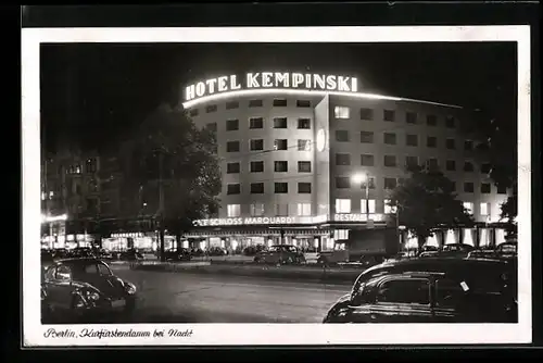 AK Berlin-Charlottenburg, Kurfürstendamm bei Nacht