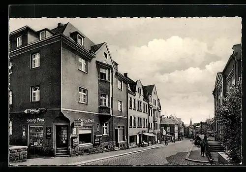 AK Selb /Bayern, Wittelsbacher Strasse mit Geschäft von Georg Prell