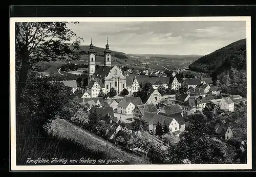 AK Zwiefalten /Württbg., Ort vom Gauberg aus gesehen