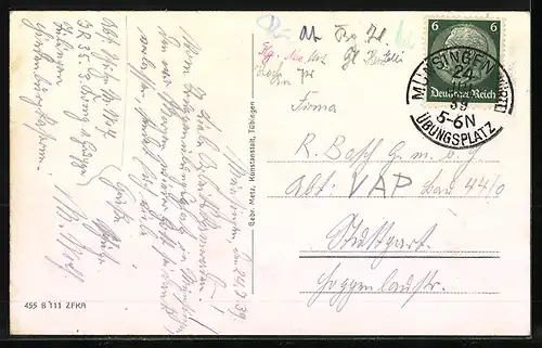 AK Münsingen, Ansicht des Truppenübungsplatzes