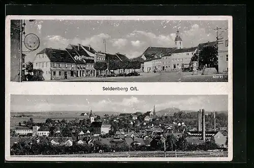 AK Seidenberg o. L., Ortsansicht, Ring Kaffee am Markt