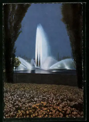 AK Dortmund, Bundesgartenschau 1959, Fontainen im Ausstellunggelände