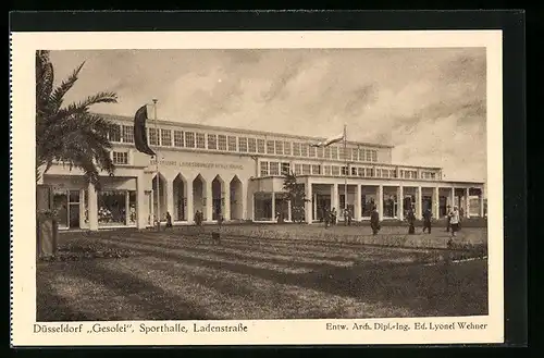 AK Düsseldorf, Gesolei 1926, Sporthalle, Ladenstrasse