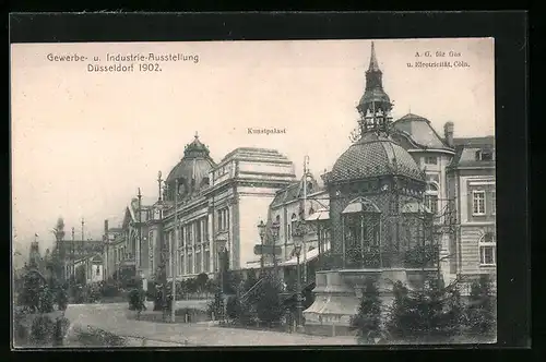 AK Düsseldorf, Gewerbe- und Industrie-Ausstellung 1902, AG für Gas und Electricität Köln & Kunstpalast
