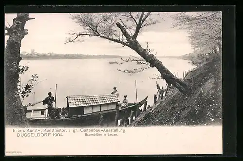 AK Düsseldorf, Intern. Kunst-, Kunsthistor. u. gr. Gartenbau-Ausstellung 1904, Baumblüte in Japan
