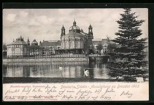 AK Dresden, Deutsche Städte-Ausstellung 1903, Ausstellungspalast, Rückenansicht
