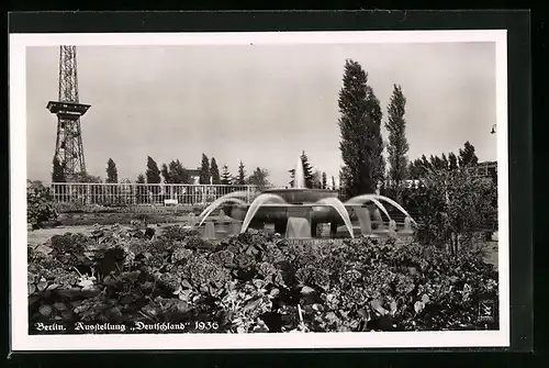 AK Berlin, Ausstellung Deutschland 1936, Brunnen