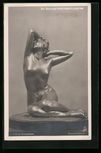 AK Berlin, Grosse Berliner Kunstausstellung 1906, Bronze Ausgeträumt von Fritz Heinemann