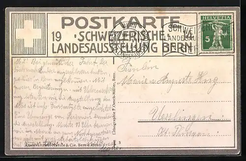 AK Bern, Schweizerische Landesausstellung 1914, Ansicht gegen Norden