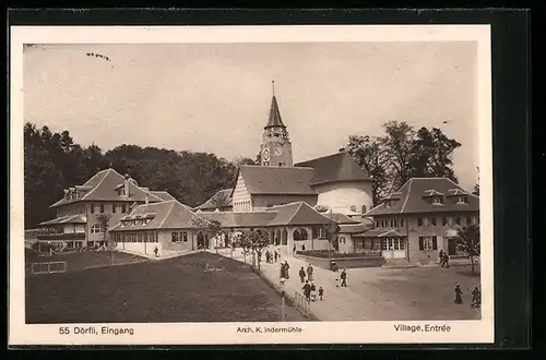 AK Bern, Schweizer Landes-Ausstellung 1914, Eingang des Dörfli