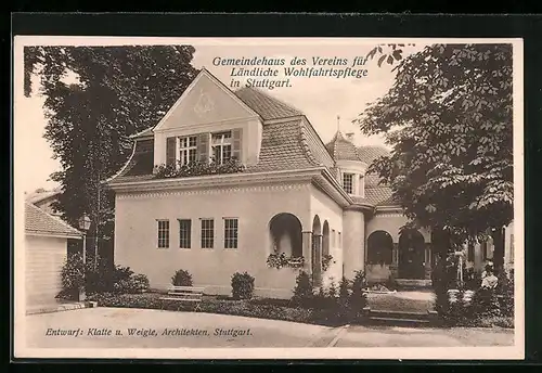 AK Stuttgart, Bauausstellung 1908, Gemeindehaus des Vereins für Ländliche Wohlfahrtspflege