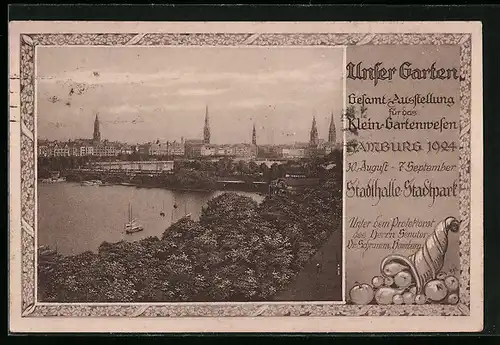 AK Hamburg, Gesamt-Ausstellung für das Klein-Gartenwesen 1924
