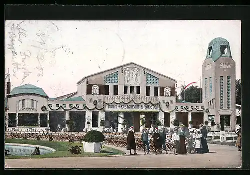 AK Zwickau, Gewerbe- und Industrie-Ausstellung 1906, Hauptrestaurant und Variété