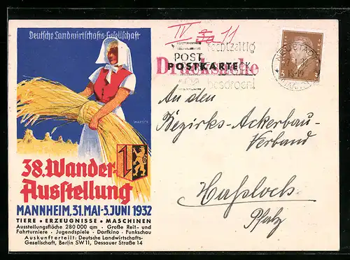 AK Mannheim, Deutsche Landwirtschafts-Gesellschaft, 38. Wander-Ausstellung 1932