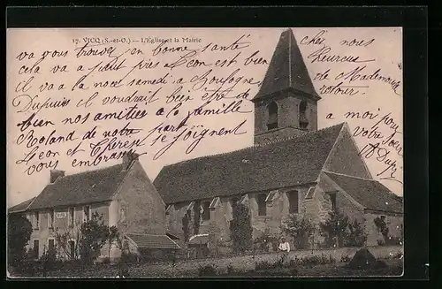 AK Vicq, L`Église et la Mairie