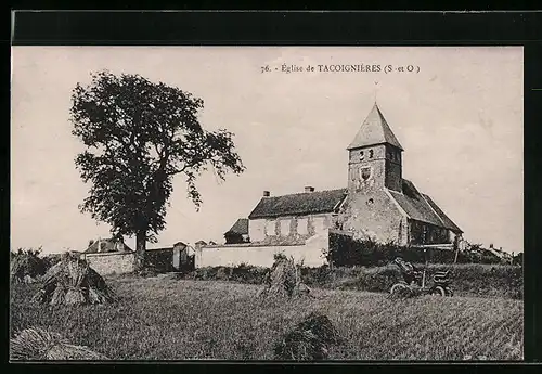 AK Tacoignières, l`Eglise, Blick zur Kirche