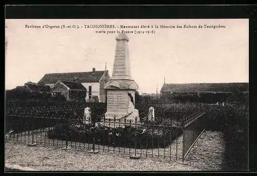 AK Tacoignières, Monument élevé à la Mémoire des Enfants de Tacoiguières morts pour la France