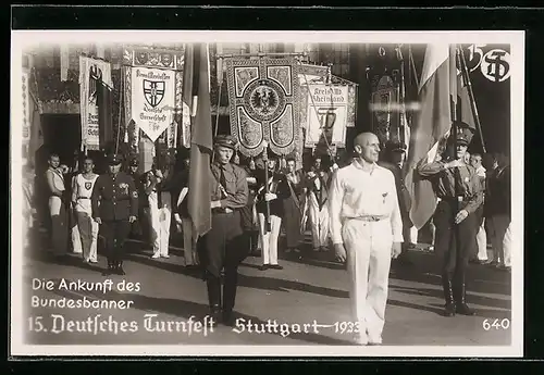 AK Stuttgart, 15. Deutsches Turnfest 1933, Ankunft des Bundesbanner