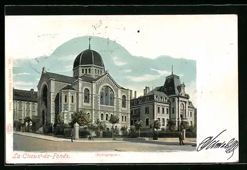 Lithographie La Chaux-de-Fonds, La Synagogue