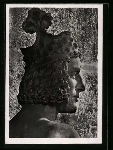 Foto-AK Deutscher Kunstverlag, NR 46 Walter Hege: Bamberg, Detail vom Reiter im Dom