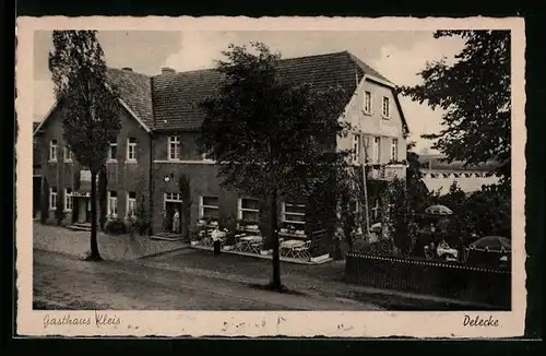 AK Delecke, Gasthaus Kleis mit Terrasse