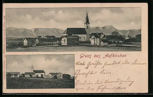AK Aufkirchen, Ortspanoramen mit Kirche