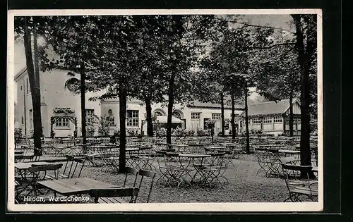 AK Hilden, Gasthaus Waldschenke mit Garten