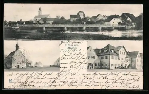 AK Mantel, Gasthaus, Ortsansicht