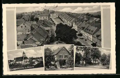 AK Eschenbach i. Opf., Restaurant am Obersee, Strassenpartie an der Fledermühle