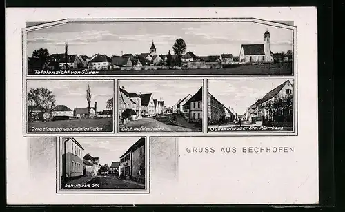 AK Bechhofen, Schulhaus Str., Totalansicht