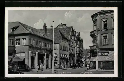 AK Zweibrücken, Hauptstrasse, Geschäft Kaiser`s