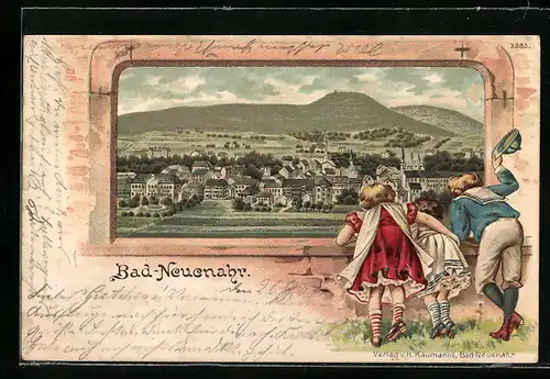 Passepartout-Lithographie Bad Neuenahr, Ortsansicht