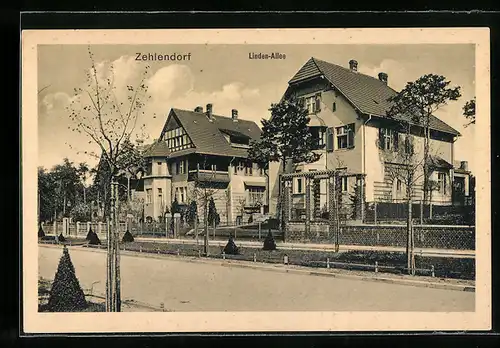 AK Berlin-Zehlendorf, Villen in der Lindenallee