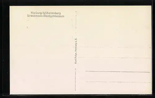 AK Hamburg-Wilhelmsburg, Stresemann Realgymnasium