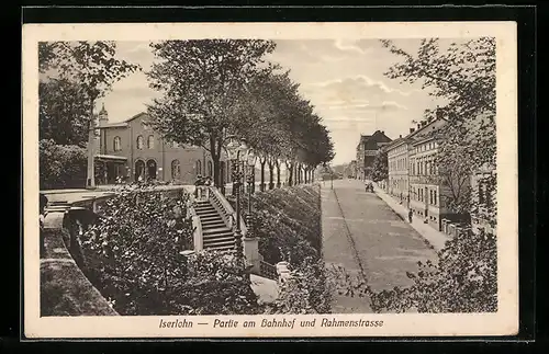 AK Iserlohn, Partie am Bahnhof und Rahmenstrasse