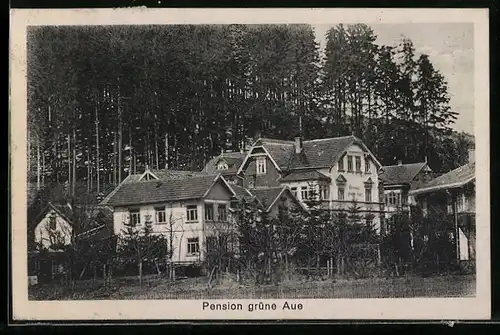 AK Finsterbergen, Blick zur Hotel-Pension Grüne Aue