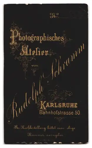 Fotografie R. Schramm, Karlsruhe, Bahnhofst. 50, Bürgerlicher Herr mit Schnauzbart